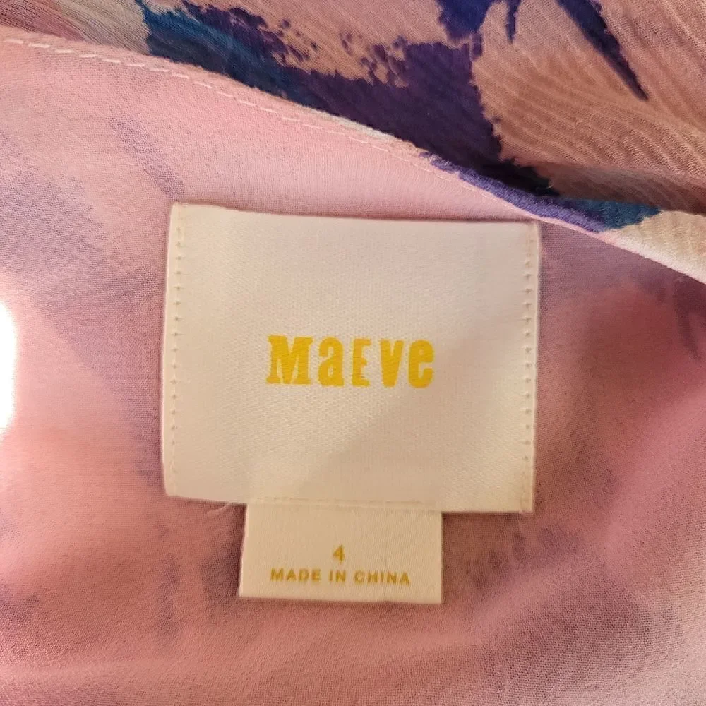 Maeve purple and pink soft  ruffle top